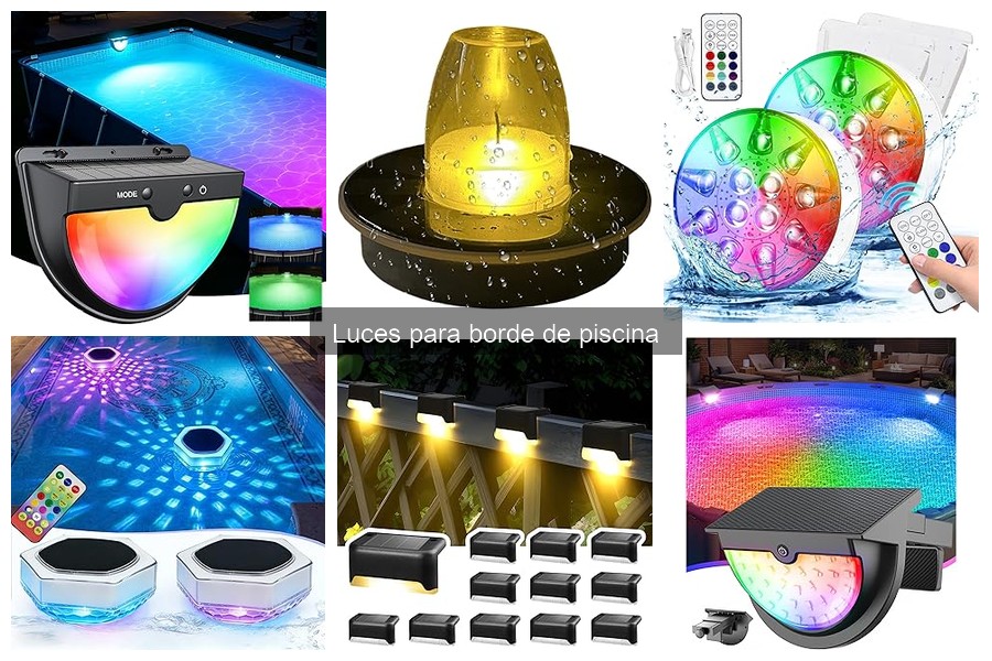 Ideas creativas de luces para borde de piscina