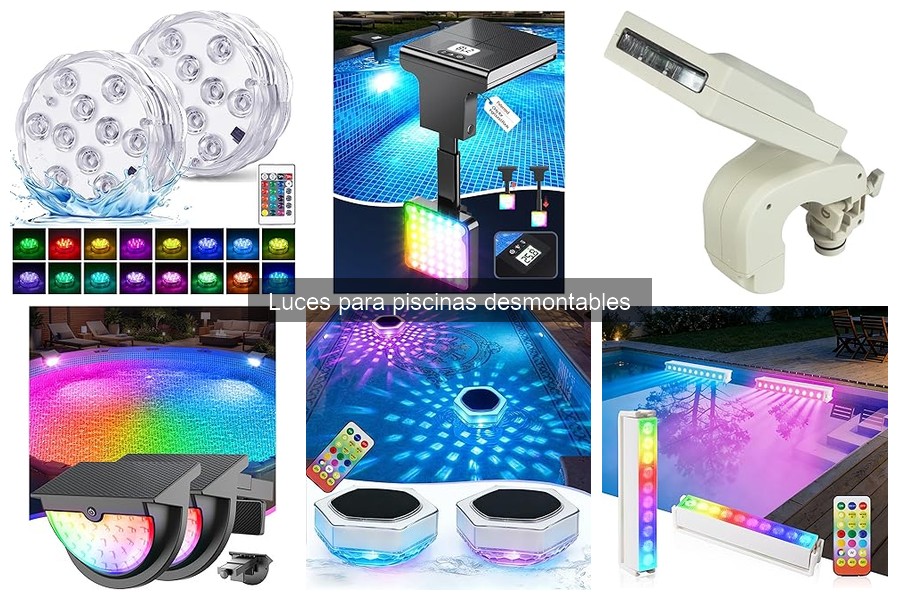 Tipos de luces para piscinas desmontables: LED, solares y más
